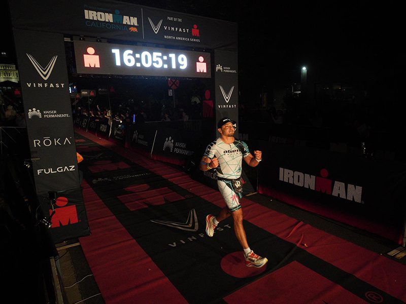 Ron completing IRONMAN California 2024
